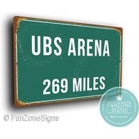 Ubs Arena Distanz Schild, Miles Schilder, Personalisiertes Heimat Der New York Islanders, Eishockey, Islanders von FanZoneSigns