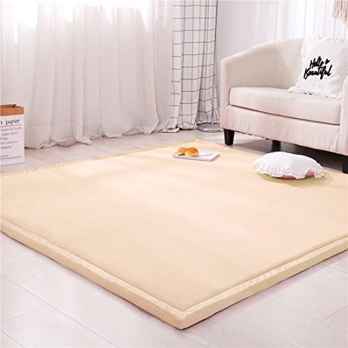 Spielmatte Krabbelmatte Baby Kinder Matte, Extra Dick 3cm Faltbar, Teppich Kinder Krabbeldecke Weiche rutschfest Tatami kinderzimmer Deko, Beige, Grösse: 200x280cm von Fancytan