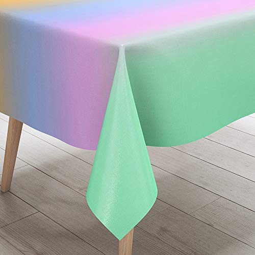 FANSU Tischdecke Wasserdicht Tischwäsche, Gradient Rechteckige Wasserabweisend Abwaschbar 3D Tischtuch Draussen Küchentischabdeckung für Küche Outdoor Garten Dekoration (Grün,100x140cm) von FANSU