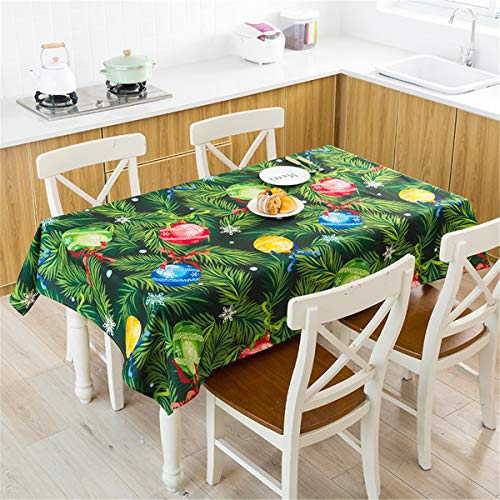 FANSU Weihnachten Tischdecke Eckig Rechteckige, Tischwäsche Pflegeleicht Schmutzabweisend Geeignet Tischtuch für Home Küche Garten Dekoration (Grünes Blatt,60x60cm) von FANSU