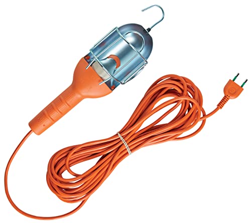 FANTON 61080 Handleuchte ALADIN, Baulampe mit 10 m. Kabel 2x0,75 H05VV-F, Arbeitsleuchte mit italienischer Stecker 2P 10A, metallischer Käfig und Reflektor + einpoliger Schalter von Fanton