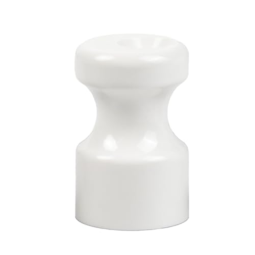 Fanton Isolator aus Kunststoff, weiß, Keramik-Effekt, Set mit 25 Isolatoren, Ø 16 mm, H 25 mm, für Installationen aus Seide, Vintage, komplett mit vermessingten Schrauben, 89035-B25 von Fanton