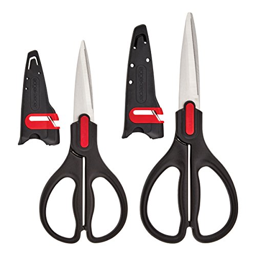 Farberware Zweck und Utility Schere mit Edgekeeper Scheide, 2er Set, schwarz/rot von Farberware