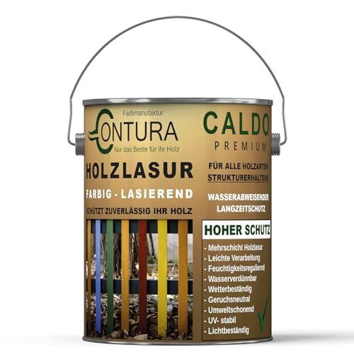 Contura Holzlasur 2,5 Liter Langzeitschutz Lasur + Pinsel Holz Außen Dauerschutzlasur Holzfarbe (Grün - 10.45) von Farbmanufaktur Contura Nur das Beste für ihr Holz