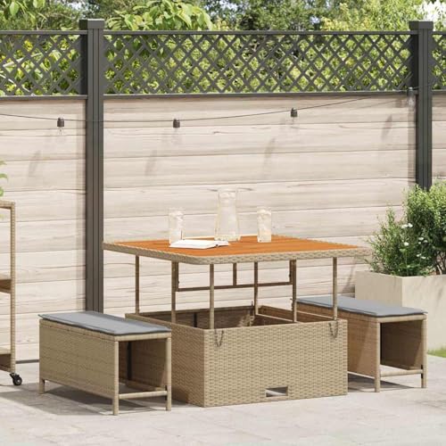 Fasba 3-TLG. Garten-Essgruppe mit Kissen Beige Poly Rattan Akazie, Gartengarnitur Sitzgarnitur Loungemöbel Set for Loungebereich Terrasse Hotel42007909 Fasba 3-TLG. Garten-Essgruppe mit Kissen Beige Poly Rattan Akazie, Gartengarnitur Sitzgarnitur Loungemöbel Set for Loungebereich Terrasse Hotel42007909 von Fasba