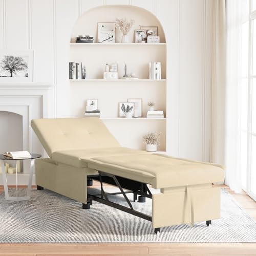 Fasba 3-in-1 Sofa-Bett im flexiblen Design aus cremefarbenem Stoff, Tagesbett Multifunktionsbett für Wohnzimmer Homeoffice Gästebereich Fasba 3-in-1 Sofa-Bett im flexiblen Design aus cremefarbenem Stoff, Tagesbett Multifunktionsbett für Wohnzimmer Homeoffice Gästebereich von Fasba