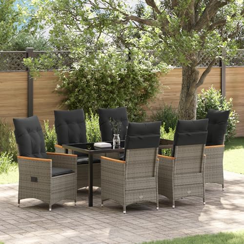 Fasba 7-teiliges Garten-ESS-Set mit Kissen Grau Poly-Rattan, Gartengarnitur Sitzgarnitur Loungemöbel Set for Loungebereich Terrasse Hotel3379622 Fasba 7-teiliges Garten-ESS-Set mit Kissen Grau Poly-Rattan, Gartengarnitur Sitzgarnitur Loungemöbel Set for Loungebereich Terrasse Hotel3379622 von Fasba