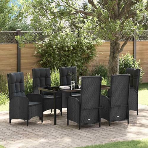 Fasba 7-teiliges Garten-Essenset Schwarz Poly Rattan, Gartengarnitur Sitzgarnitur Loungemöbel Set for Loungebereich Terrasse Hotel3380117 Fasba 7-teiliges Garten-Essenset Schwarz Poly Rattan, Gartengarnitur Sitzgarnitur Loungemöbel Set for Loungebereich Terrasse Hotel3380117 von Fasba
