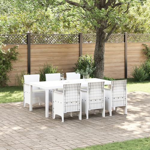 Fasba 7-teiliges Garten-Essset mit Kissen Weiß Poly-Rattan, Gartengarnitur Sitzgarnitur Loungemöbel Set for Loungebereich Terrasse Hotel3378726 Fasba 7-teiliges Garten-Essset mit Kissen Weiß Poly-Rattan, Gartengarnitur Sitzgarnitur Loungemöbel Set for Loungebereich Terrasse Hotel3378726 von Fasba