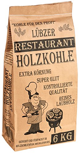 Favorit Grill-Holzkohle 6 kg (aus reinem Laubholz, extra große Körnung, langanhaltende Glut, Grillkohle in Restaurant-Qualität) von Favorit