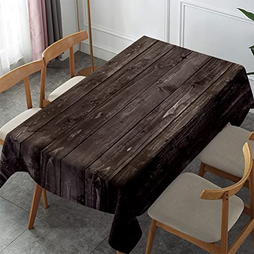 Fchen art Vintage Holzmaserung Muster Rechteck Tischdecke Abendessen Picknick Tischdecke Heimdekoration Tischdecke Abendessen Picknick Tischdecke Heimdekoration Dunkelbraun 138 cm x 275 cm von Fchen art