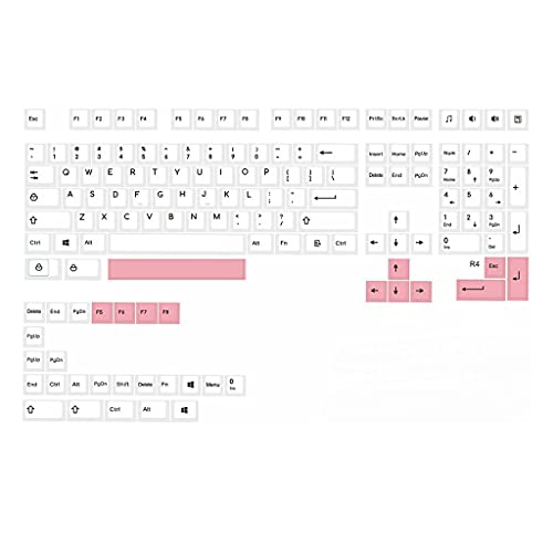 Mechanische Tastatur-Tastenkappen, weißes Thema, Kirschprofil, 143 Tasten, kompatibel mit Cherry MX Kailh Gateron Switches Pbt Keycaps von Fcnjsao