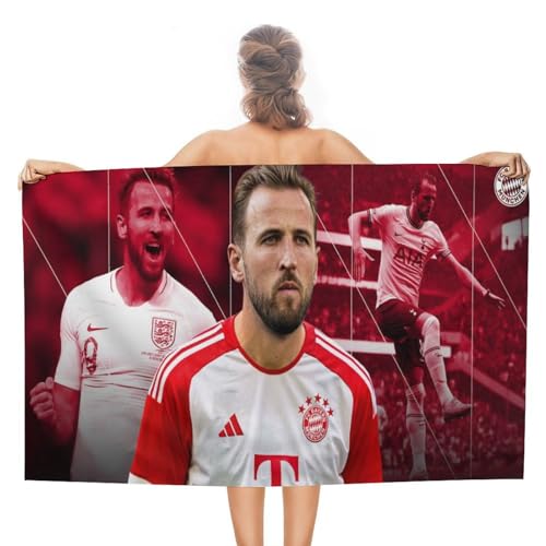 Fdcyzwxgs Fußballspieler Strandtuch, 3D Fußballstar Handtücher Reisen Schwimmen Pool Yoga Fitnessstudio Camping Für Erwachsene Kinder Teenager Strand-Essentials Zubehör 160x80cm von Fdcyzwxgs