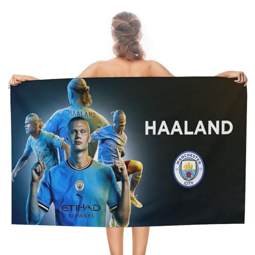 Fdcyzwxgs Haaland Strandtuch Für Kinder Erwachsene, 3D Soccer Player Poolhandtuch Männer Frauen Handtücher Badelaken Reise Weiche Sandschutz-Strandbadetücher Aus Mikrofaser 140x70cm von Fdcyzwxgs