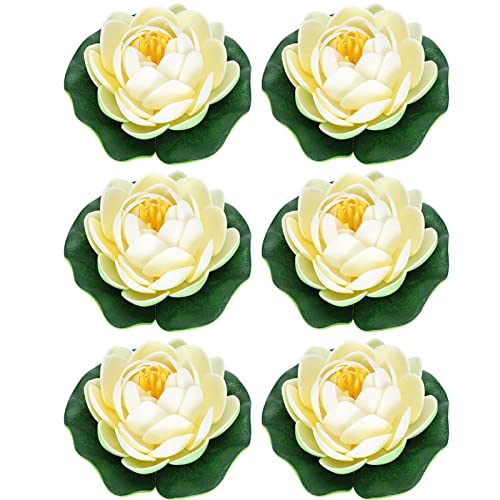 Fdit 6 PCS künstlicher schwimmender Schaum Lotusblume wasserdicht kleine Lotusblume Seerose für Hausgarten Teich Hochzeitsdekor von Fdit