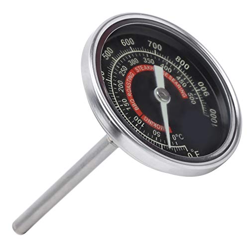 Fdit Grill Thermometer, BBQ Thermometer 84mm Lange Sonde Edelstahl Fleischthermometer Ofenthermometer mit Zifferblattanzeige für Grills, Smoker, Räucherofen und Grillwagen, 0-500°C Messbereich von Fdit