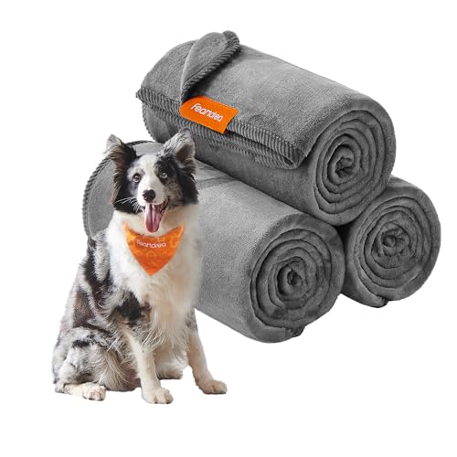 Feandrea Hundedecke, 3er Set Haustier-Decke waschbar, XL, 152 x 127 cm, für mittelgroße und große Hunde, Flanell, Schutzdecke für Sofa, schiefergrau PPB015G01 von Feandrea