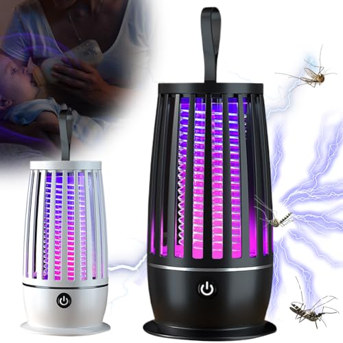 Fehploh Insektenvernichter-Fallenlampe, USB wiederaufladbar, elektrischer Insektenvernichter für den Innenbereich (schwarz) von Fehploh