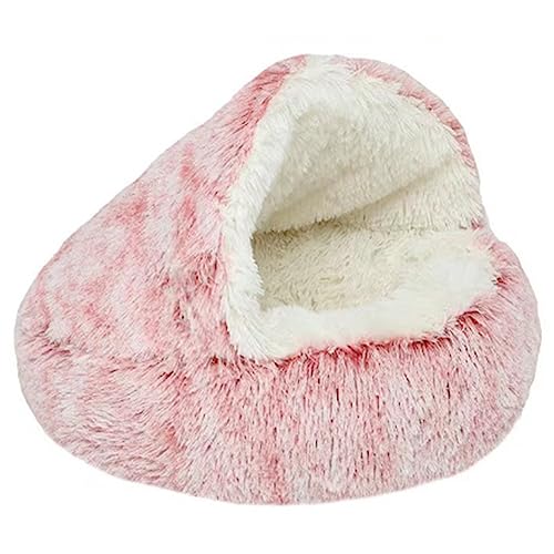 Fehploh Weiches, flauschiges Kissen, halbgeschlossener Schlafsack, bequem für alle Jahreszeiten, warmer Korb für den Innenbereich, Haustierzubehör (Rosa, 60 x 60 cm) von Fehploh