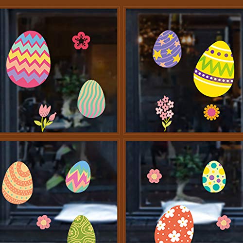 4PCS Fenstersticker Ostern, Fensterbilder Ostern Selbstklebend DIY Fensteraufkleber Wiederverwendbar, Osterdeko Fensterfolie, Frühling Osterfenster Aufkleber Für Hause Kinderzimmer (4PCS, 29.2x18cm) von FeiliandaJJ