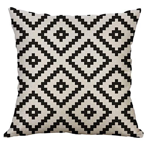 FeiliandaJJ Pillowcase, Geometrisches Leinen Kissenhülle Kopfkissenbezug Rechteckig Dekoration Kissenbezug Super weich Sofakissen für Wohnzimmer Sofa Bed Home,40x40cm (A) von FeiliandaJJ