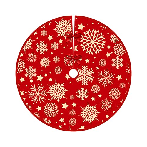 FeiliandaJJ Weihnachtsbaumdecke Rot 90CM Christbaumdecke Rund Weihnachtsbaum Decke Christbaum Weihnachtsbaum Rock Christbaumständer Teppich Weihnachten Baumdecke Deko Ornamente (C, 90CM) von FeiliandaJJ