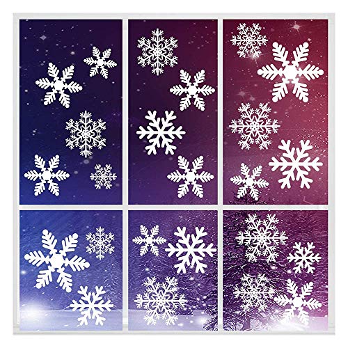 Feliciay 546 Stück WeißE Schneeflocken Fenster Elektrostatische Aufkleber Wiederverwendbar Haftdekorationen Artiklings Schneeflocken HäNgende Ornamente Baum Xmas Glas Party Santa Geschenke (16 Blatt) von Feliciay