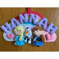 Frozen & Rainbow Girlande, Wandgirlande, Filzgirlande, Wandbehang, Kinderzimmer Dekoration, Dekoration von FeltGoodCraft