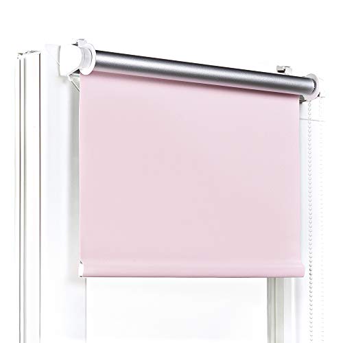 Moderne Verdunkelungsrollo ohne Bohren – Fenster/Balkontür – B100 x H120 cm, Bleich rosa – Klemmfix, einfache Montage – Thermo-Schutz, optimale Temperaturregelung – Ideal für Sichtschutz von Fenster DEKOR