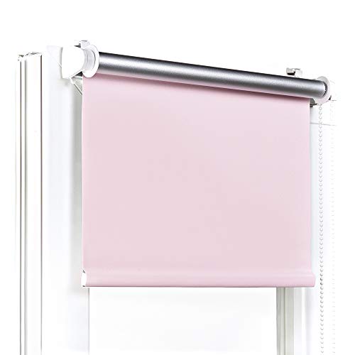 Moderne Verdunkelungsrollo ohne Bohren – Fenster/Balkontür – B72 x H120 cm, Bleich rosa – Klemmfix, einfache Montage – Thermo-Schutz, optimale Temperaturregelung – Ideal für Sichtschutz von Fenster DEKOR