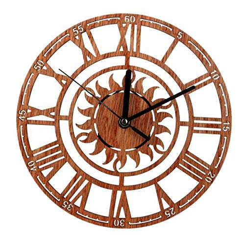 Fenteer 23cm Große Wanduhr Uhr Holzwanduhr Römische Ziffern, Vintage Design von Fenteer