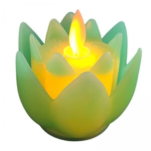 Fenteer 6X LED Teelichter, Kerzenflackern, Lotus Lampe, LED Buddhistische Lichter, Flammenlose Buddhistische Anbetung, Lotus Lampe für Fenster, Nachtlichter I von Fenteer