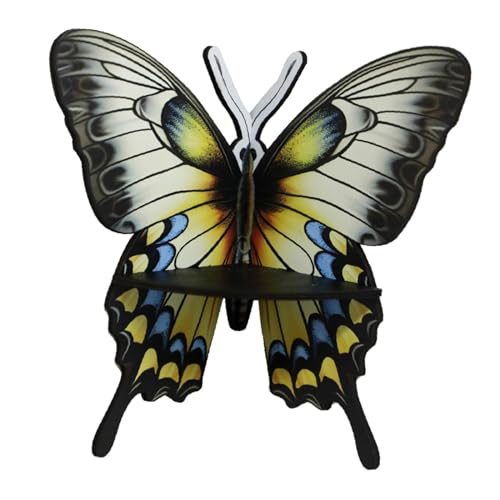 Fenteer Eckregal mit Schmetterlingsmotiv, Aufbewahrungsregal, Ornament, rustikales Eckregal für die, Ausstellungsständer, schwebendes Regal für den, Stil b von Fenteer