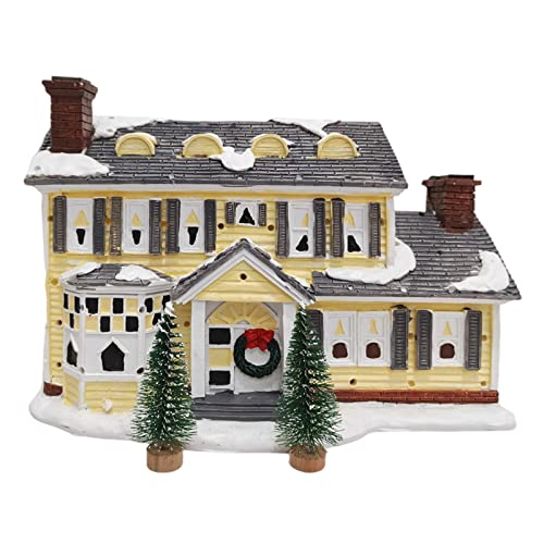 Fenteer Weihnachten Schneedorf LED Ornamente Statue Kunst Landschaft Dekoration Geschenke Das Ferienhaus für Schlafzimmer Höfe Frauen, 25x14,5x16cm von Fenteer