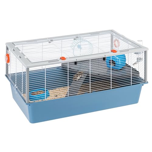 Ferplast Nagetierkäfig CRICETI 15 für Hamster, aus Metall, inklusive Zubehör: Futterkrippe, Trinkflasche, Haus, Rad, Regal, Leiter. 78x48xh39cm von Ferplast