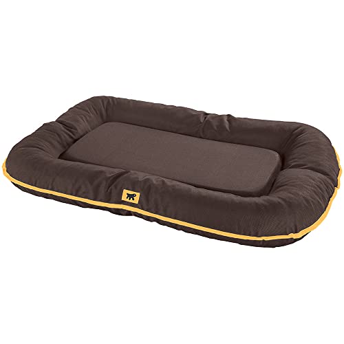 Ferplast Hundebett Hundematte, Hundekissen OSCAR 120 aus Waschbarem Technischen Stoff, Wasserabweisend, Widerstandsfähig und Kratzfest, 120 x 80 x h 13,5 cm. Braun von Ferplast