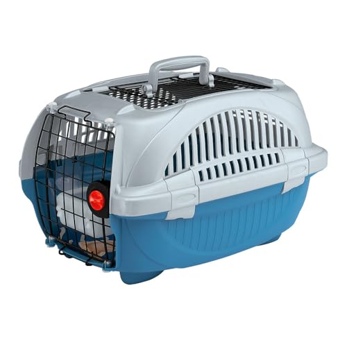 Ferplast Transportbox für Haustiere Hundebox für kleine Hunde und Katzen Atlas Deluxe 10 Open, Transportbox für Haustiere, Vorder-Obentür, Kissen und Napf inklusive 34 x 51 x 30 cm, blau Ferplast Transportbox für Haustiere Hundebox für kleine Hunde und Katzen Atlas Deluxe 10 Open, Transportbox für Haustiere, Vorder-Obentür, Kissen und Napf inklusive 34 x 51 x 30 cm, blau von Ferplast