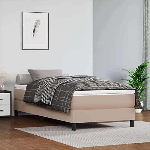 Festnight Boxspringbett 80 x 200 cm Boxspringbett Schlafzimmerbett Cappuccino Kunstlederbett Polsterbett Bettgestell Doppelbett Bett Bettrahmen Lattenrost Jugendbett von Festnight