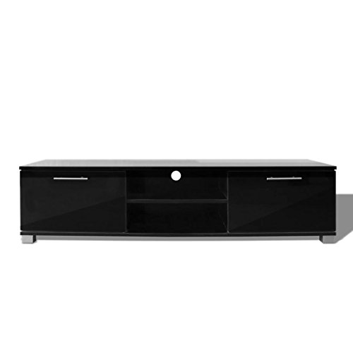 Festnight Hochglanz TV Schrank Fernsehschrank MDF TV-Tisch Fernsehtisch 120 x 40,3 x 34,7 cm Hochglanz Schwarz von Festnight