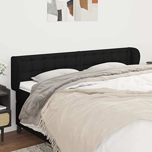 Festnight Polsterkopfteil Kopfteil mit Ohren Höhenverstellbar Kopfteil für Bett Kopfteil aus Kunstleder Polsterkopfteil Bett Schwarz 183 x 23 x 78/88 cm von Festnight