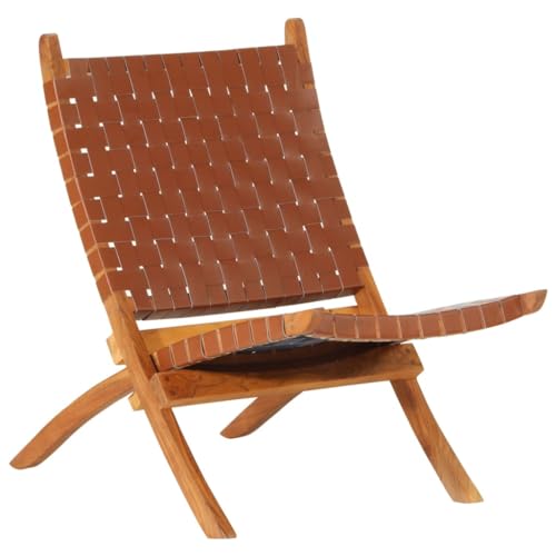 Festnight Retro Sessel Echtleder Klappbar Lesesessel Vintage Loungesessel Leder Relaxsessel Einzelsofa Ledersessel Einzelsessel Schlafzimmer Massivholz Akazie Braun 55x67x79 cm Festnight Retro Sessel Echtleder Klappbar Lesesessel Vintage Loungesessel Leder Relaxsessel Einzelsofa Ledersessel Einzelsessel Schlafzimmer Massivholz Akazie Braun 55x67x79 cm von Festnight