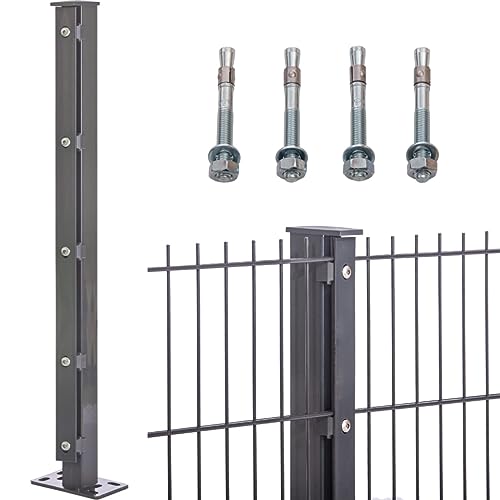 Doppelstabmattenzaun zum Aufdübeln 656 in Anthrazit | Gartenzaun | Stabmattenzaun | mit Fußplatte 300mm | 22.5-163 cm Doppelstabmattenzaun zum Aufdübeln 656 in Anthrazit | Gartenzaun | Stabmattenzaun | mit Fußplatte 300mm | 22.5-163 cm von Feuer-Zaun