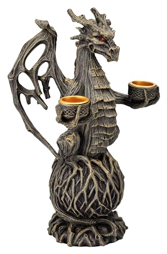 Figuren Shop GmbH Kerzenhalter Drache Walddrache 22,5 cm - Forest Dragon Statue Deko Figur Drache Kerzenleuchter Fantasy Gothic Figuren Shop GmbH Kerzenhalter Drache Walddrache 22,5 cm - Forest Dragon Statue Deko Figur Drache Kerzenleuchter Fantasy Gothic von Figuren Shop GmbH