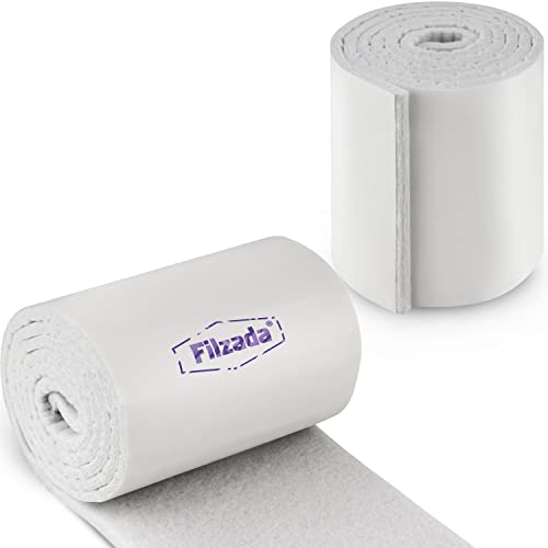 Filzada® 2x Filzgleiter Rollen - Selbstklebend & Zuschneidbar [2x 100 x 10 cm] - Weiß - Jede Form zuschneiden, Profi Bodenschutz Filz für Möbel und Stühle von Filzada