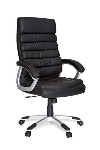 FineBuy Bürostuhl Kunstleder ergonomisch mit Kopfstütze, Design Chefsessel Schreibtischstuhl mit Wippfunktion, Drehstuhl hohe Rücken-Lehne X-XL 120 kg von FineBuy Möbel zum Wohlfühlen