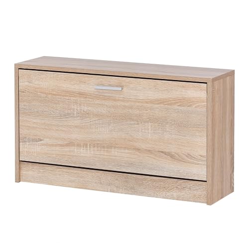 FineBuy Schuhbank Split mit Sitzfläche Schuhkipper Holz 80 x 47 x 24 cm, Flurbank klein geschlossen, Sitzbank schmal Flur mit Stauraum, Schuhschrank einzeln Garderobenbank Bank Flurmöbel von FineBuy Möbel zum Wohlfühlen