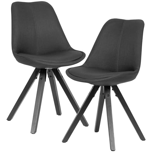 Finebuy 2er Set Esszimmerstuhl mit schwarzen Beinen Stuhl Skandinavisch, Polsterstuhl mit Stoff-Bezug, Design Küchenstuhl gepolstert von FineBuy Möbel zum Wohlfühlen