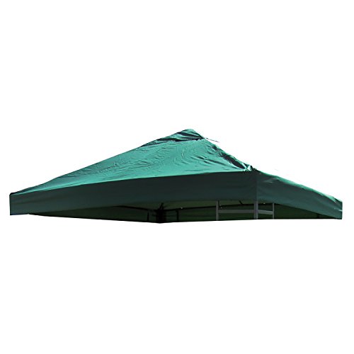Ersatz Dach Universal für Pavillon 3x3 M Farbe Grün PVC beschichtet Wasserdicht 220gr. Polyester mit Luftluke von FineHome
