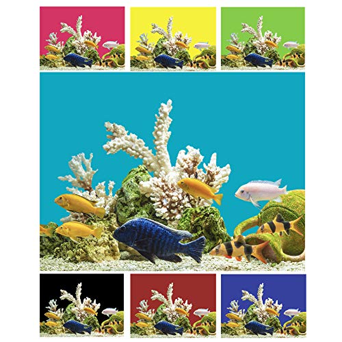 1 Meter Aquarium Terrarium Hintergrundfolie Rückwand Hintergrund Folie Selbstklebend Zuschnitt Einfarbig Poster Zubehör (60 cm, Dunkelgrün) von Finest Folia