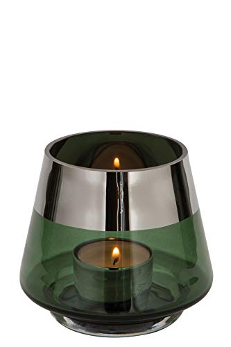 FINK Teelicht - Glas - Tischdekoration - Geschenke für Frauen - grün H 9 cm von Fink